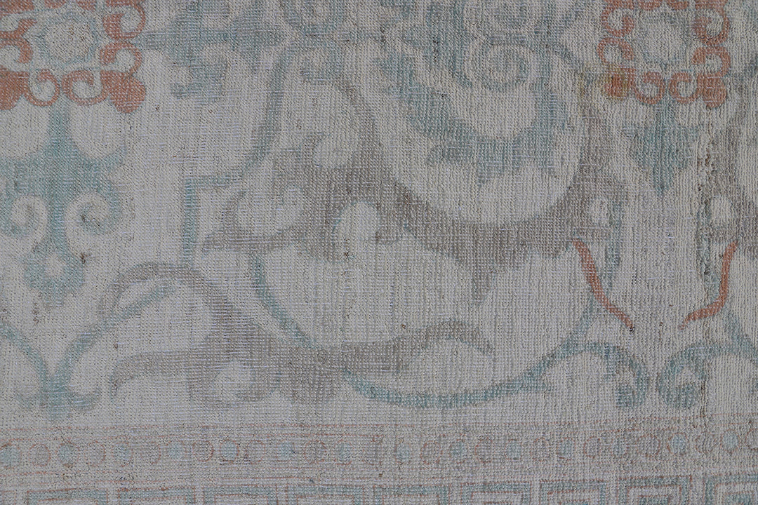 3'x13' Ariana Transitional Blue Ivory Copper Floral Runner Rug
