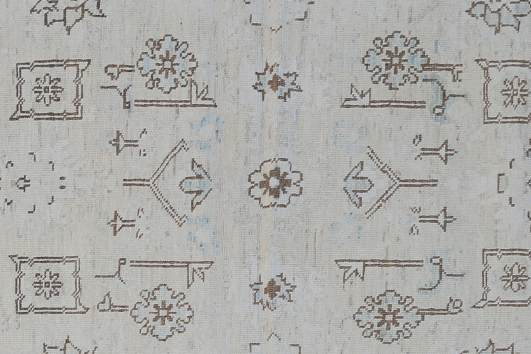 3'x9' Ariana Traditional Ivory Blue Grey Brown Runner Rug