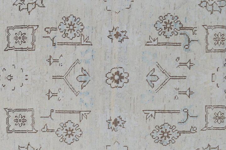 3'x9' Ariana Traditional Ivory Blue Grey Brown Runner Rug