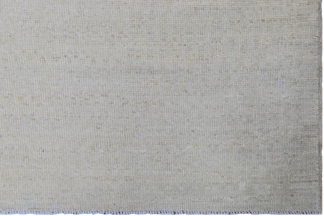 9'x12' Wool Area Rug | Pale Color |Ariana Geometric Design Off White Ivory Rug