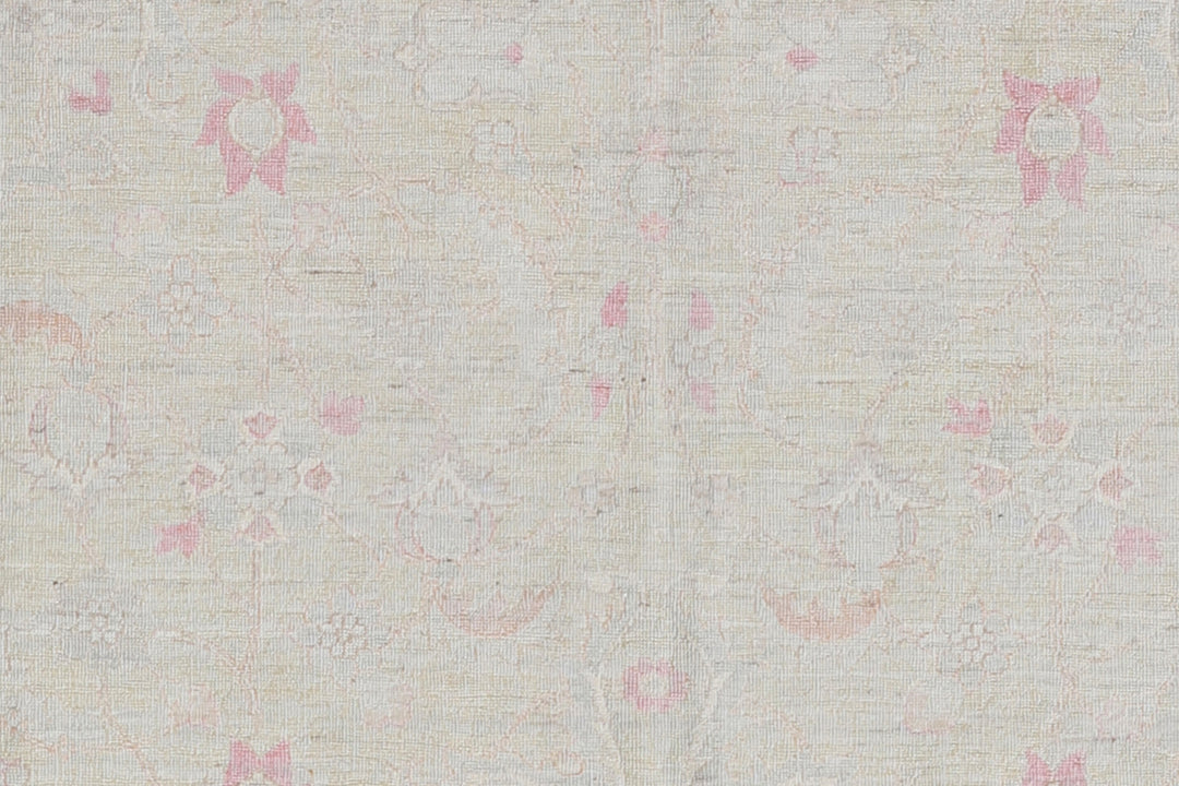 5'x7' Ariana Fine Floral Light Ivory Pink Pastel Blue Silk Highlight Rug