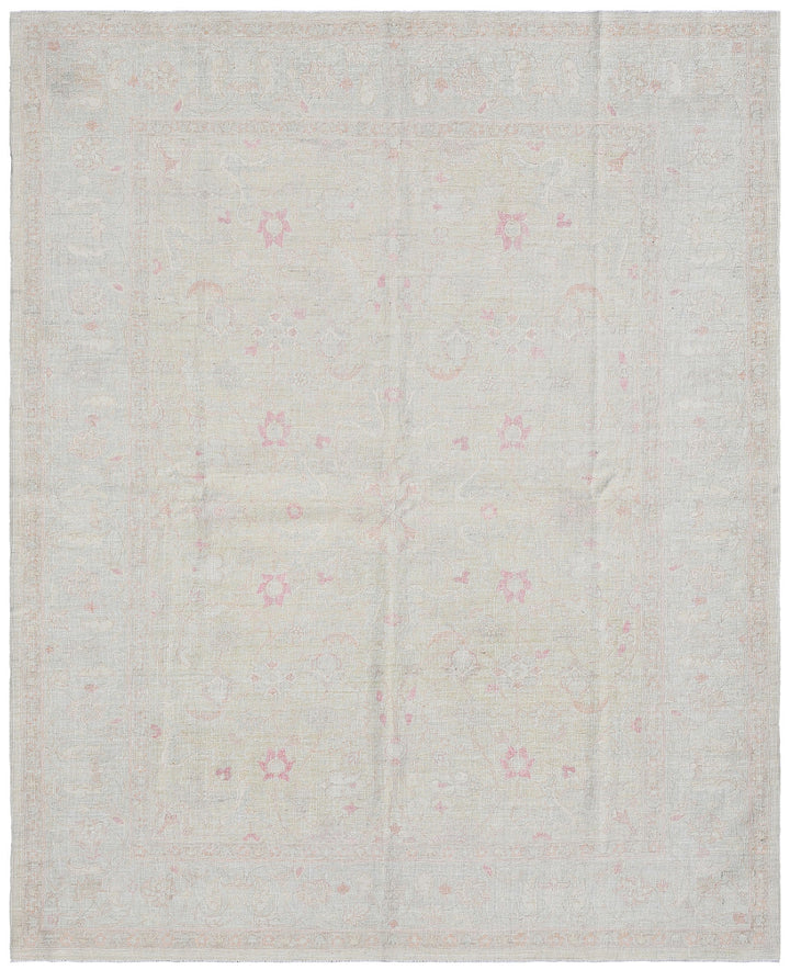 5'x7' Ariana Fine Floral Light Ivory Pink Pastel Blue Silk Highlight Rug
