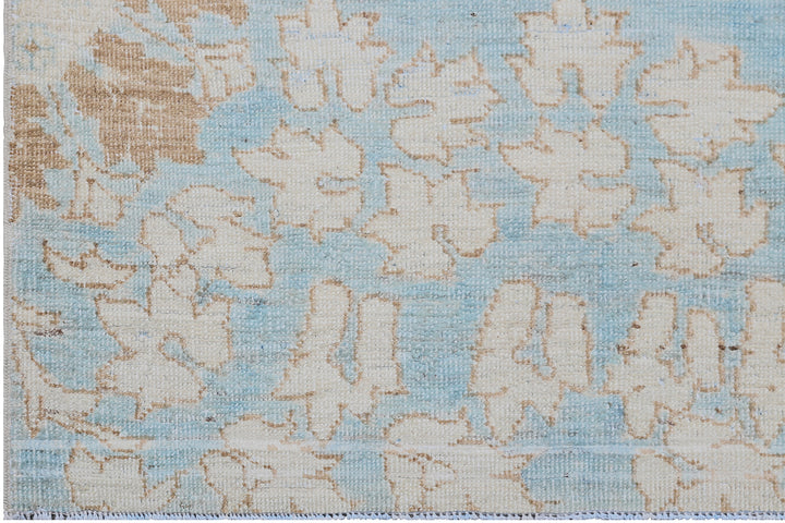 4'x6' Ariana Small Floral Transitional Blue Ivory Hand Knotted Wool Rug