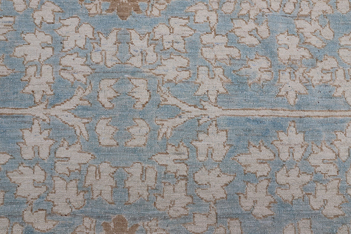 4'x6' Ariana Small Floral Transitional Blue Ivory Hand Knotted Wool Rug