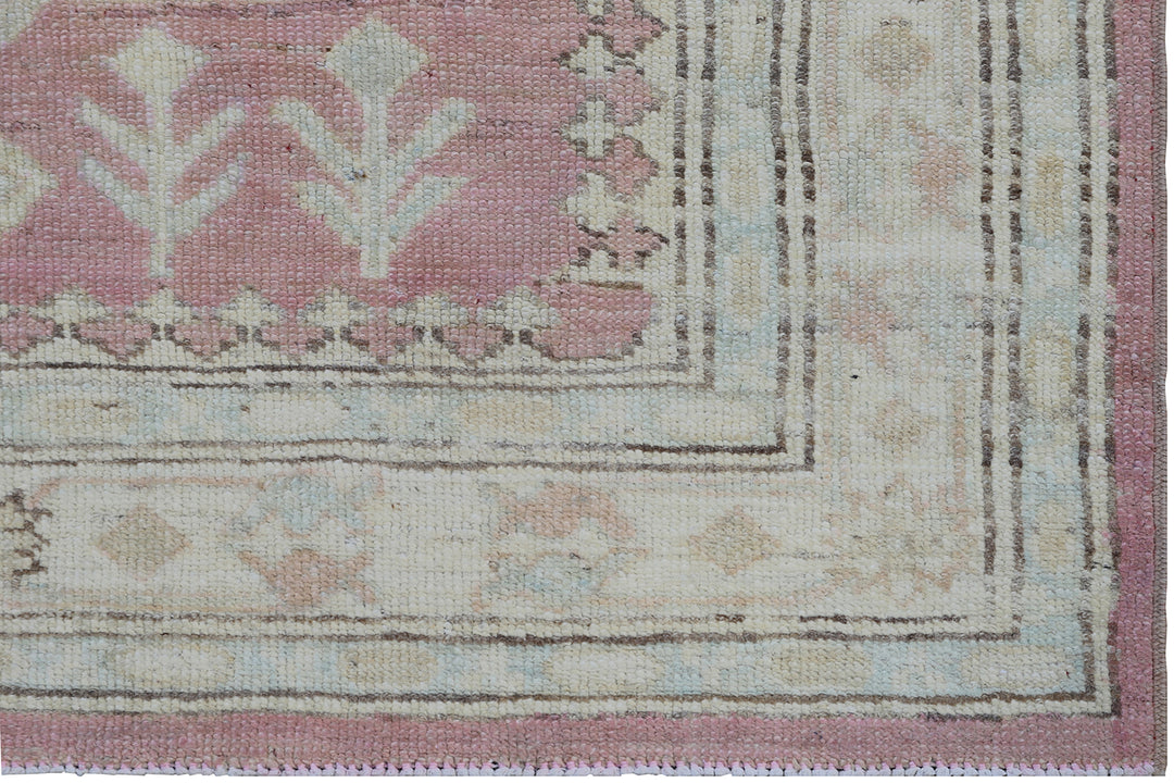 3'x10' Ariana Kazak Design Pink Ivory Blue Hazara Runner Rug