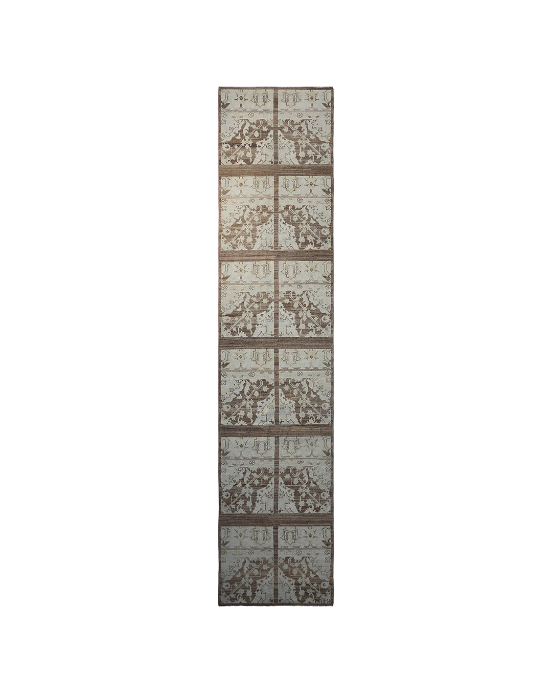 2'x11' Ariana Transitional Brown & White Runner Rug