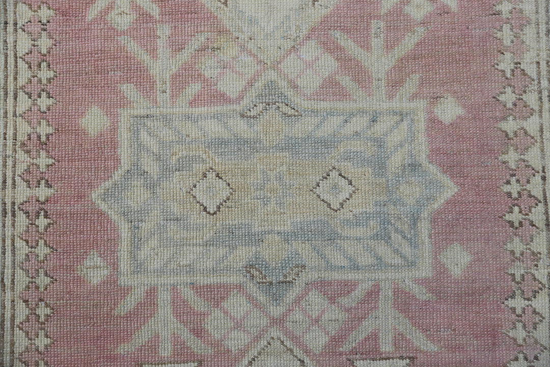 3'x10' Ariana Caucasian Pink Ivory Hazara Runner Rug