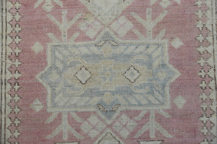 3'x10' Ariana Caucasian Pink Ivory Hazara Runner Rug