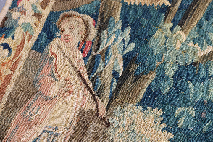 4'x7' 18th Century Flemish French Aubusson Tapestry