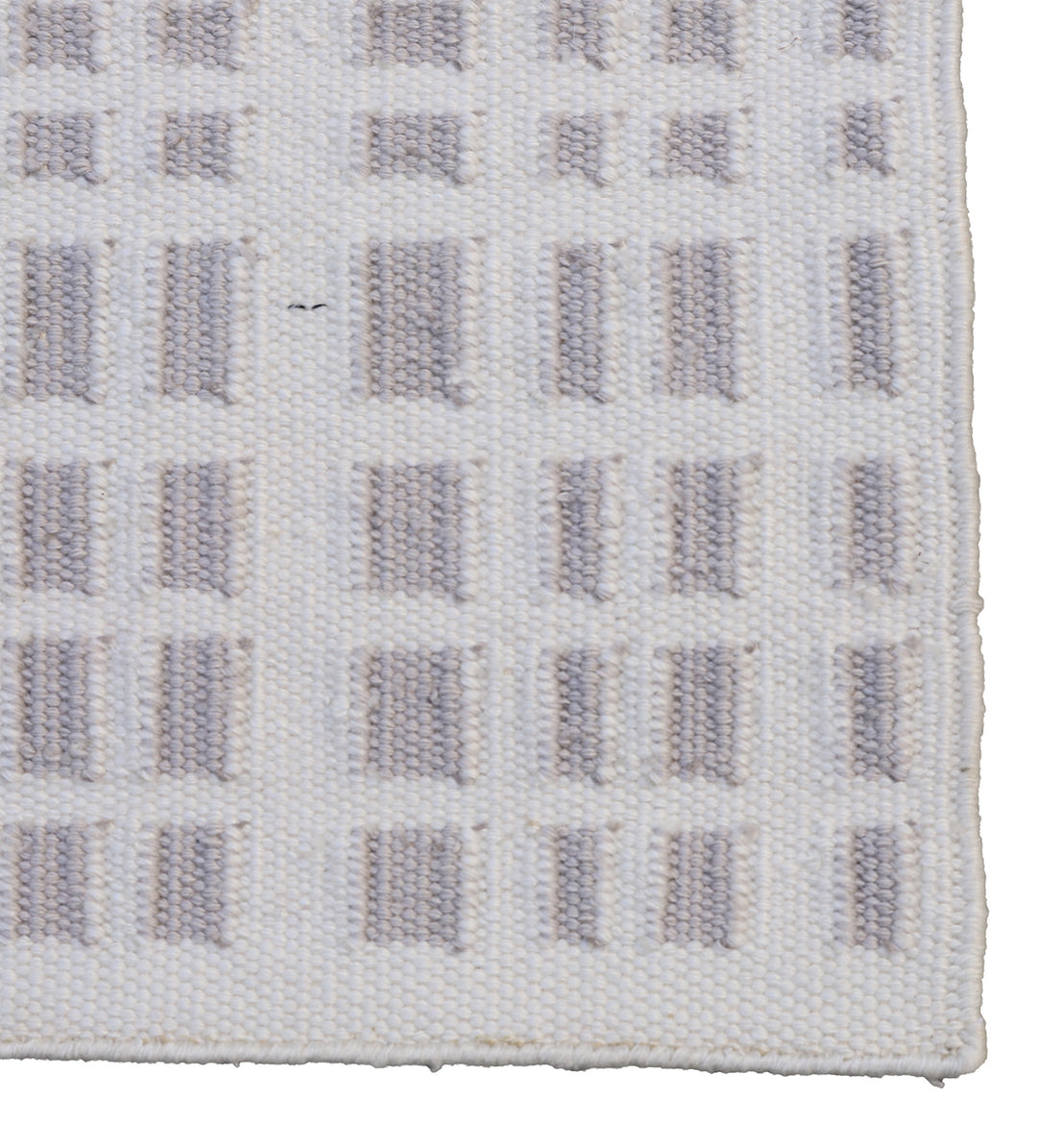 5'x7' White and Move Grid Design Fine Handwoven Ariana Outdoor Kilim