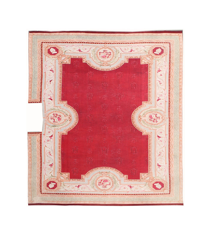 21'x30' Antique French Aubusson | Large Red Aubusson Rug