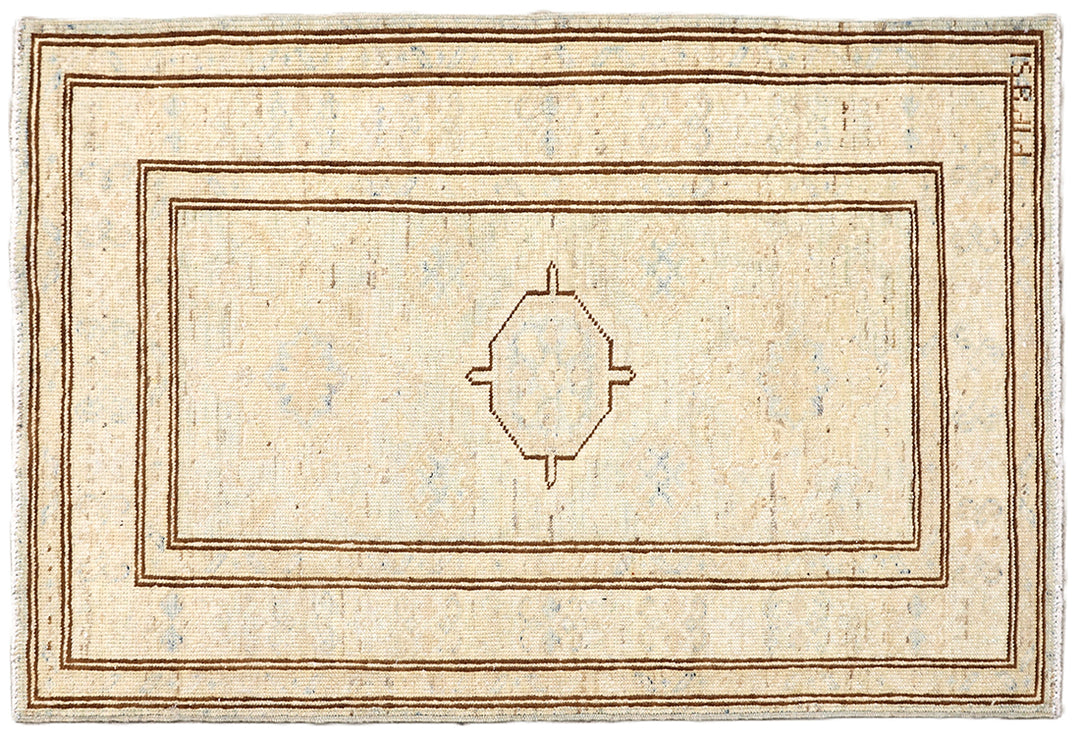 2'x3' Ariana Hazara Afghan Hand-Knotted Wool Area Rug