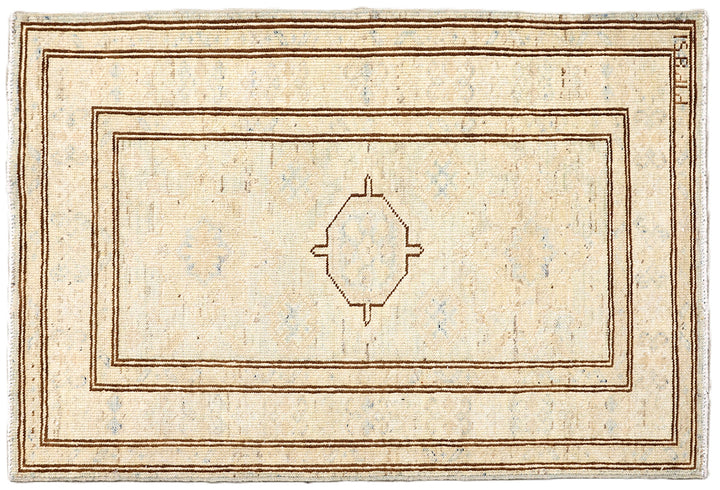 2'x3' Ariana Hazara Afghan Hand-Knotted Wool Area Rug