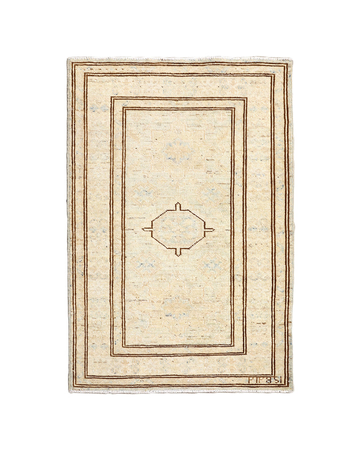 2'x3' Ariana Hazara Afghan Hand-Knotted Wool Area Rug