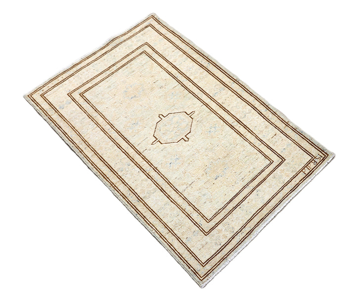 2'x3' Ariana Hazara Afghan Hand-Knotted Wool Area Rug