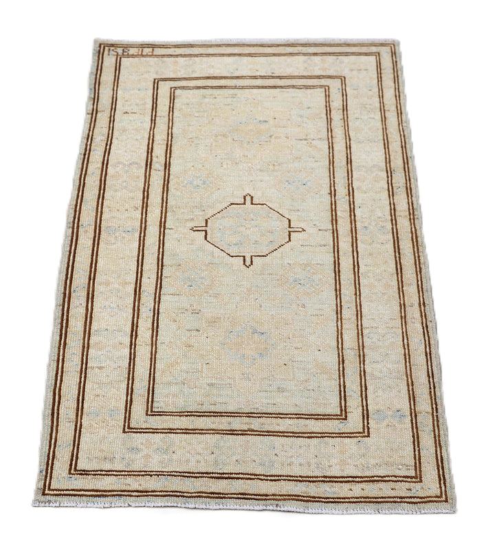 2'x3' Ariana Hazara Afghan Hand-Knotted Wool Area Rug