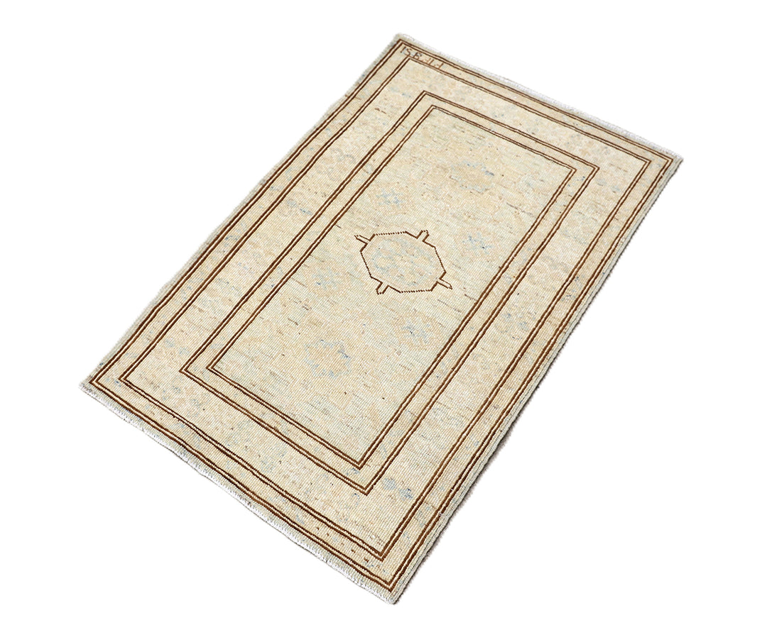 2'x3' Ariana Hazara Afghan Hand-Knotted Wool Area Rug