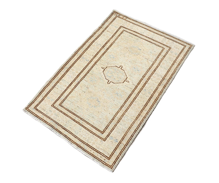 2'x3' Ariana Hazara Afghan Hand-Knotted Wool Area Rug