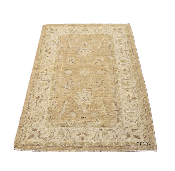 2'x4' Ariana Traditional Persian Floral Area Rug – Soft Tan & Camel Vintage Wash