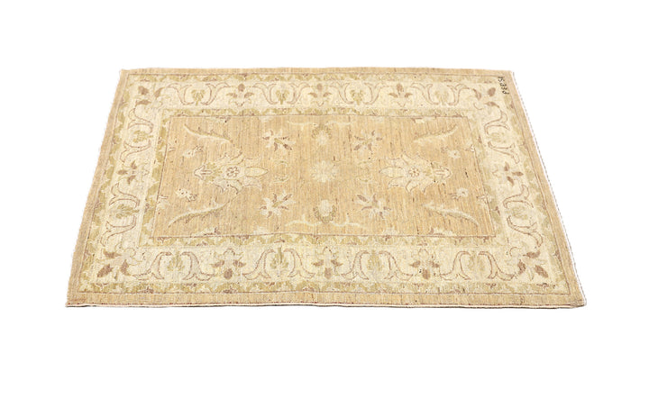 2'x4' Ariana Traditional Persian Floral Area Rug – Soft Tan & Camel Vintage Wash