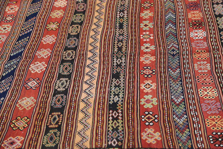 5'x12' Vintage Tribal Kilim | Persian Kurdish Hand-Woven Kilim