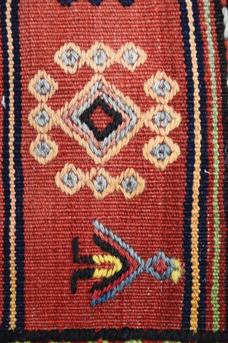 5'x12' Vintage Tribal Kilim | Persian Kurdish Hand-Woven Kilim