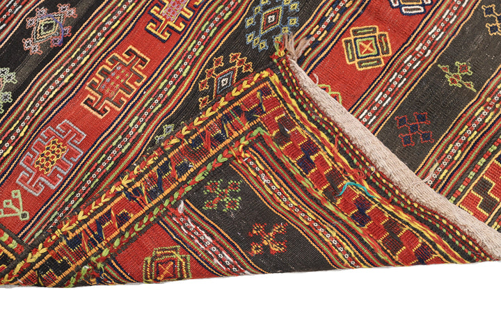 5'x12' Vintage Tribal Kilim | Persian Kurdish Hand-Woven Kilim