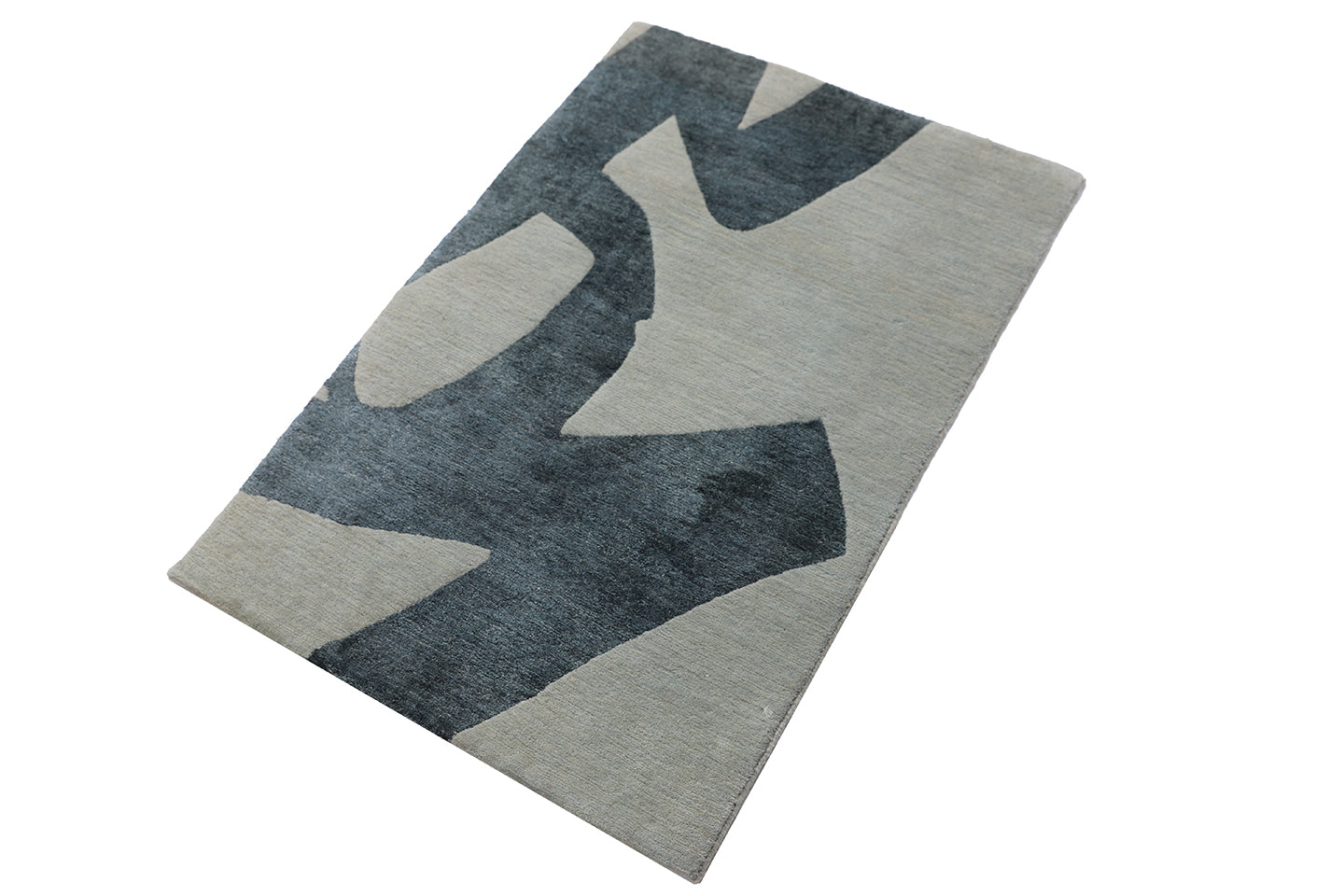 2'x3' Geometric Wool And Silk Hand Knotted Ariana Modern Rug Available For Custom