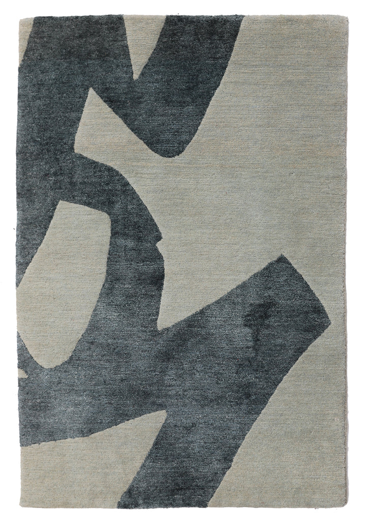 2'x3' Geometric Wool And Silk Hand Knotted Ariana Modern Rug Available For Custom