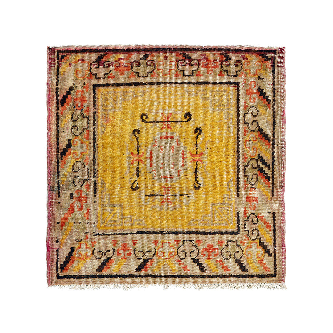 2'x2' Antique Khotan Rug | Hand Knotted | Collectible Organic Wool