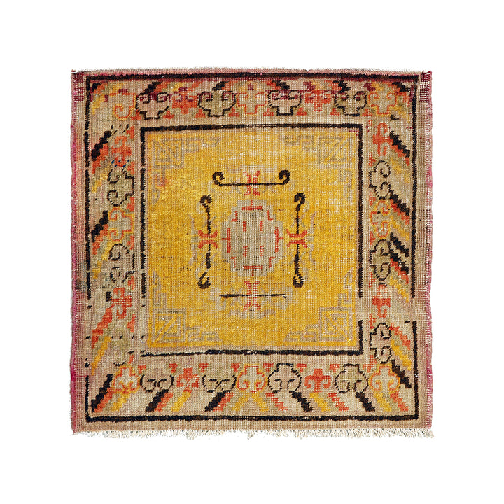 2'x2' Antique Khotan Rug | Hand Knotted | Collectible Organic Wool