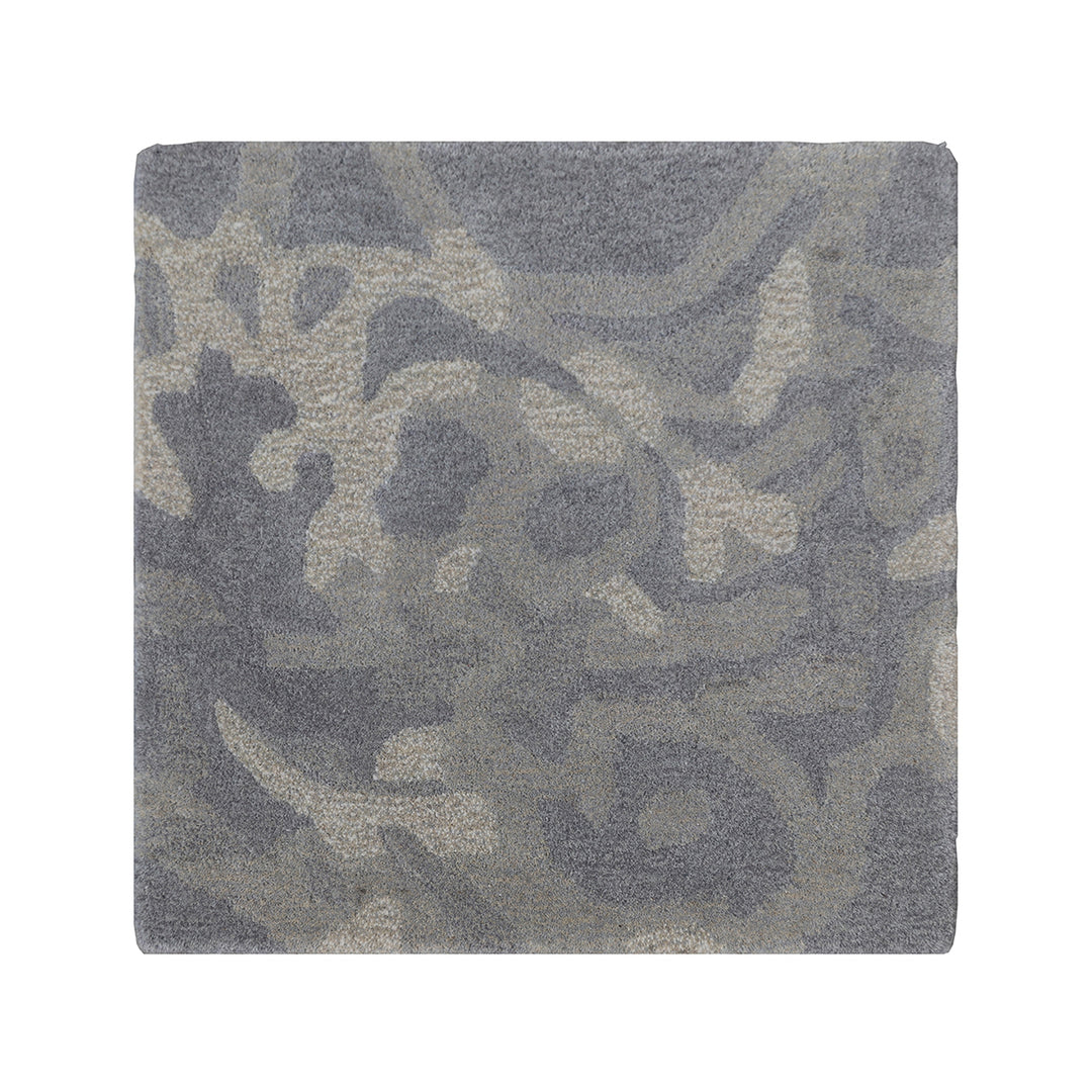 Gray patterned rug on a white background