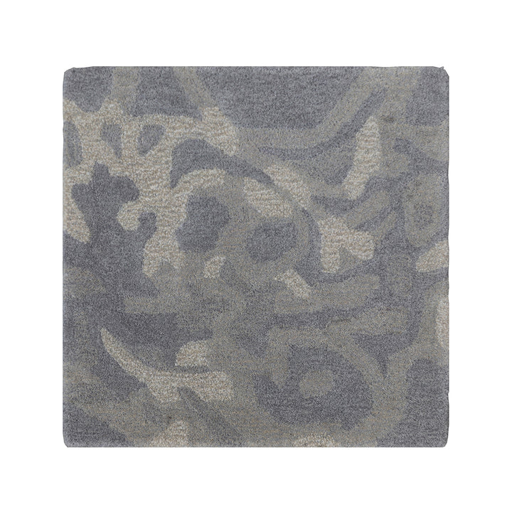 Gray patterned rug on a white background