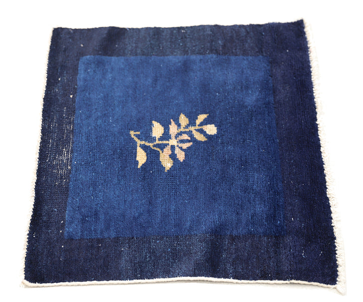 2'x2' Small Navy-Blue Rug | Square | Antique Peking Rug
