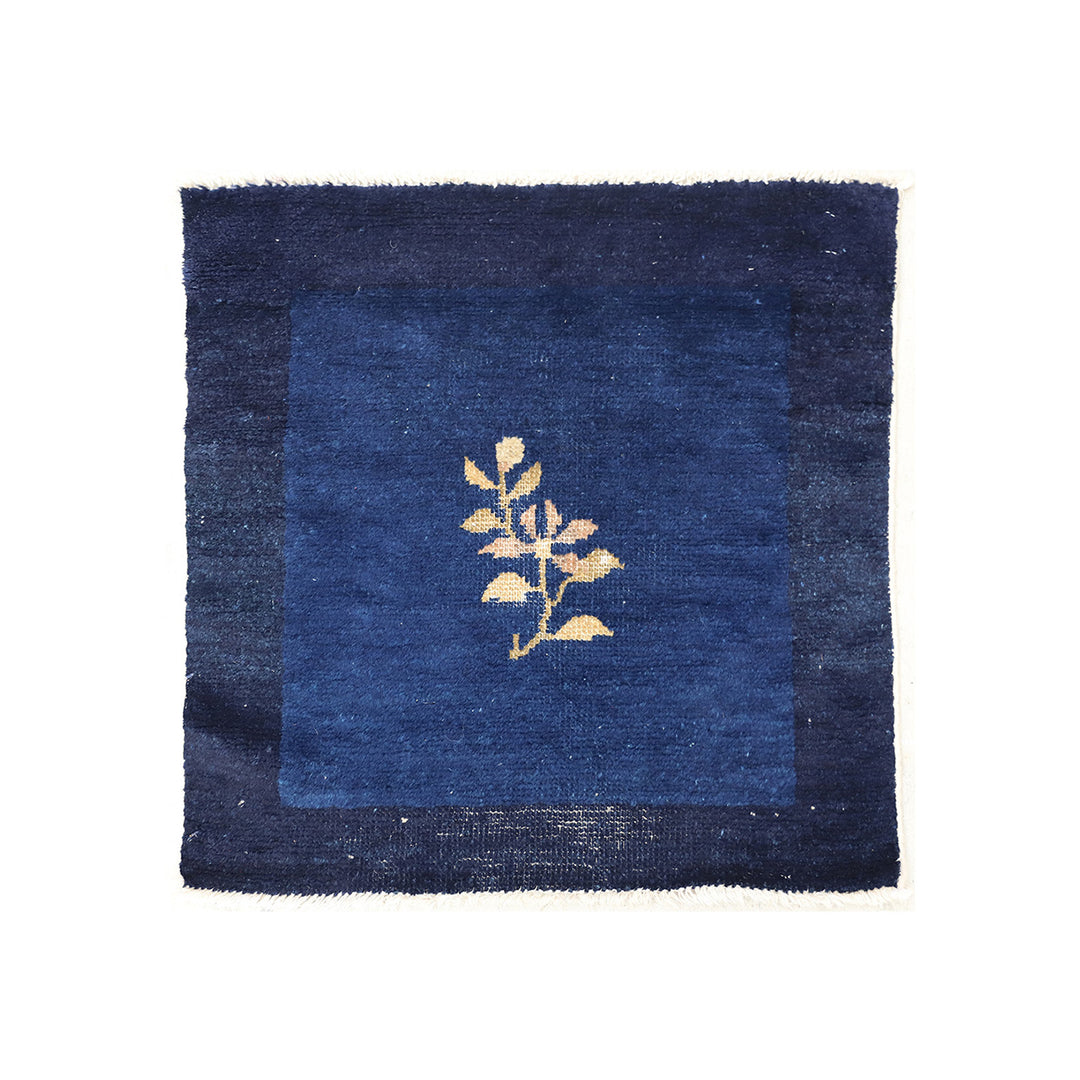 2'x2' Small Navy-Blue Rug | Square | Antique Peking Rug