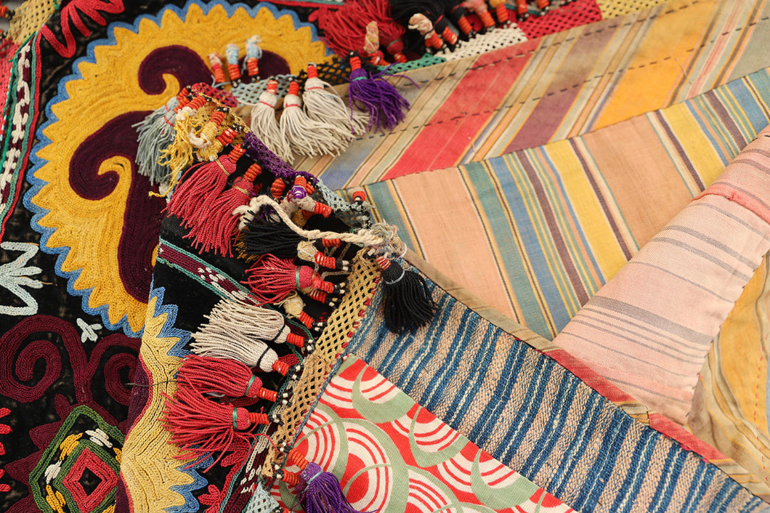 2'x2' Uzbek Laqai | Very Fine Antique Uzbek Textile