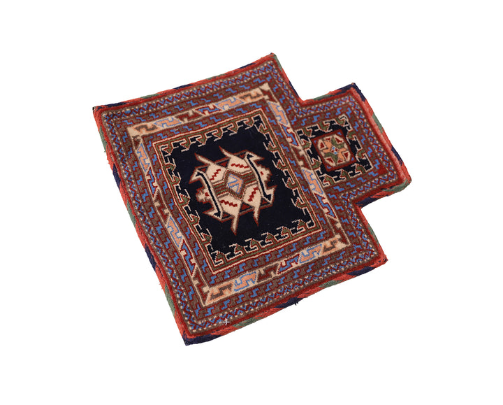 2'x2' Vintage Persian Salt Bag | Hand-Knotted Wool | Geometric