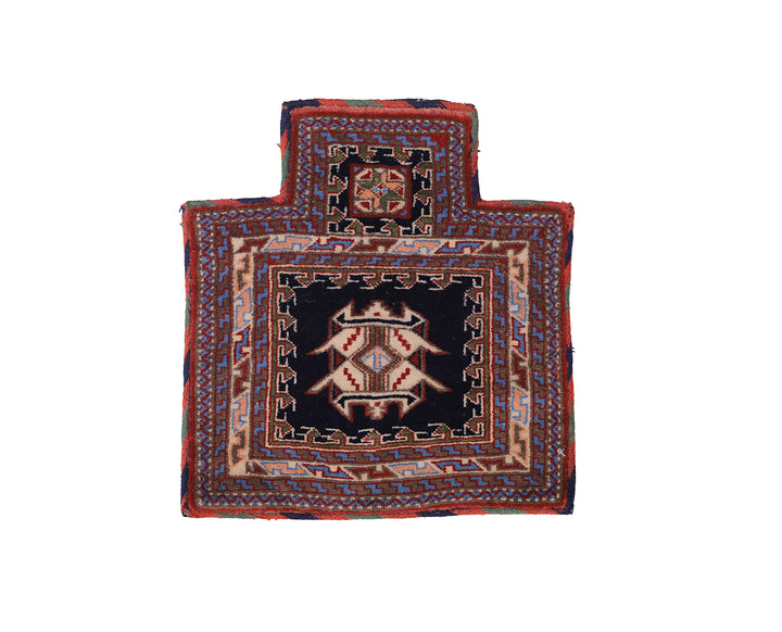 2'x2' Vintage Persian Salt Bag | Hand-Knotted Wool | Geometric