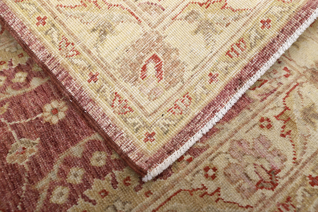 2x3 Ariana Traditional Small Tabriz Design Burgundy and Cream Floral Hand Knotted Rug 2ft 1in x 3ft