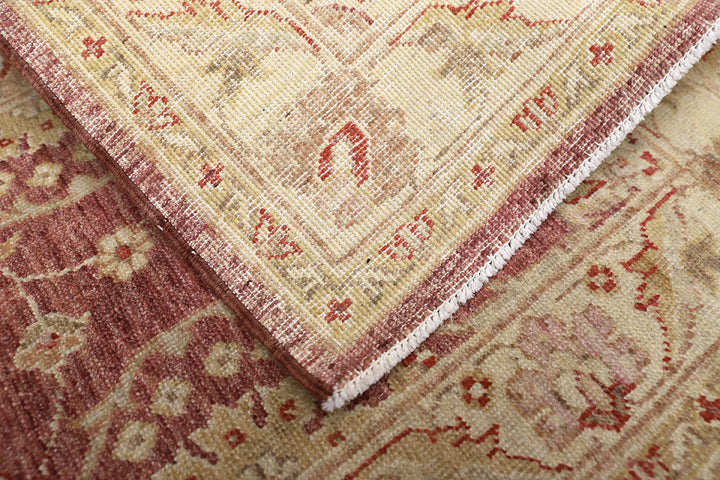 2x3 Ariana Traditional Small Tabriz Design Burgundy and Cream Floral Hand Knotted Rug 2ft 1in x 3ft