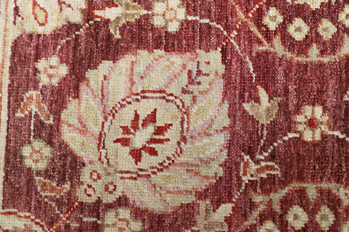 2x3 Ariana Traditional Small Tabriz Design Burgundy and Cream Floral Hand Knotted Rug 2ft 1in x 3ft