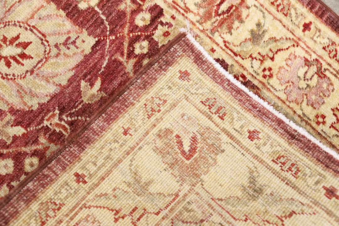2x3 Ariana Traditional Small Tabriz Design Burgundy and Cream Floral Hand Knotted Rug 2ft 1in x 3ft