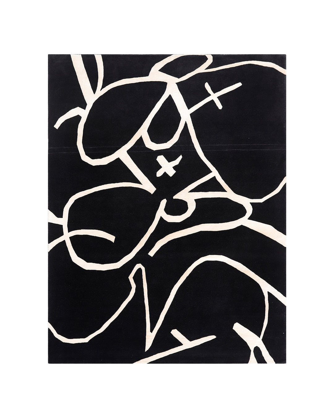 Abstract design with white lines on a black background