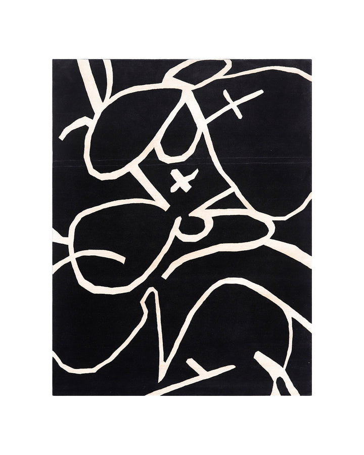 Abstract design with white lines on a black background