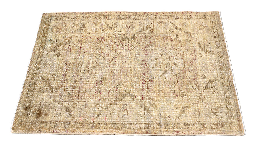 2' x 3' Fine Luxury Faded Blue Ariana Traditional Tabriz hand-knotted area rug with a vintage washed-out design.