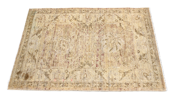 2' x 3' Fine Luxury Faded Blue Ariana Traditional Tabriz hand-knotted area rug with a vintage washed-out design.