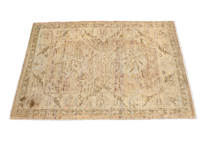 2' x 3' Fine Luxury Faded Blue Ariana Traditional Tabriz hand-knotted area rug with a vintage washed-out design.