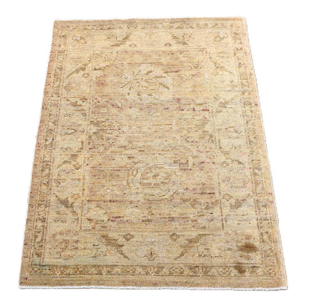2' x 3' Fine Luxury Faded Blue Ariana Traditional Tabriz hand-knotted area rug with a vintage washed-out design.