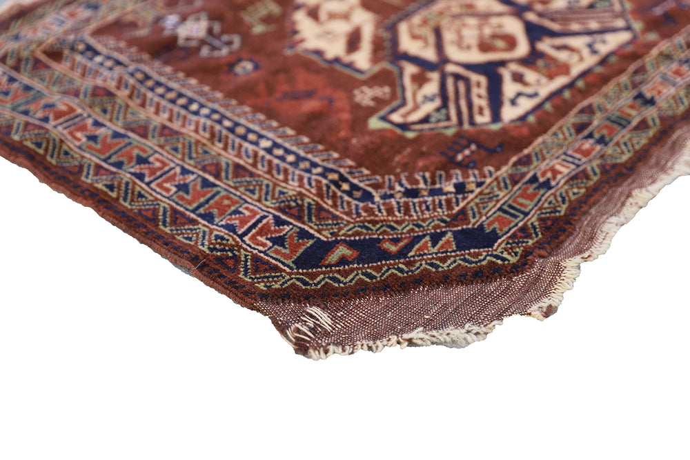 Hand Knotted Rug | Brown Tribal Wool Horse Saddle Cover