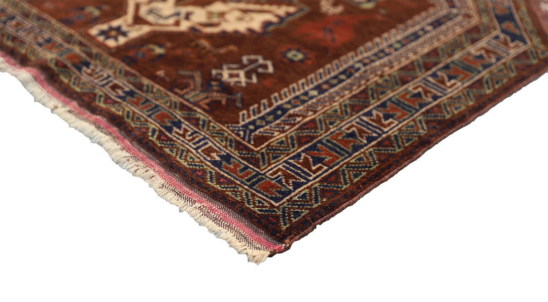 Hand Knotted Rug | Brown Tribal Wool Horse Saddle Cover